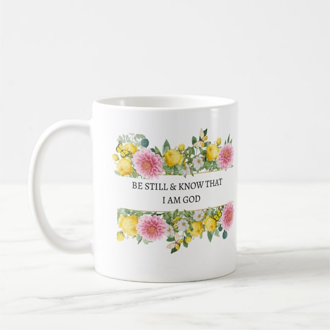 Seien Sie still und wissen Sie, dass ich die Tasse (Links)