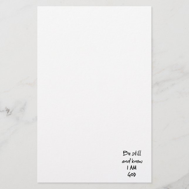 Seien Sie still und wissen Sie, dass ich Gott Bibl Briefpapier (Vorderseite)