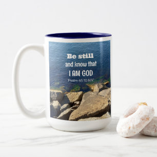 Seien Sie still und wissen Sie, ich bin Gott Calm Zweifarbige Tasse
