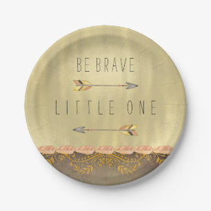 Seien Sie tapfer, Tribal Arrow Baby Dusche Pappteller
