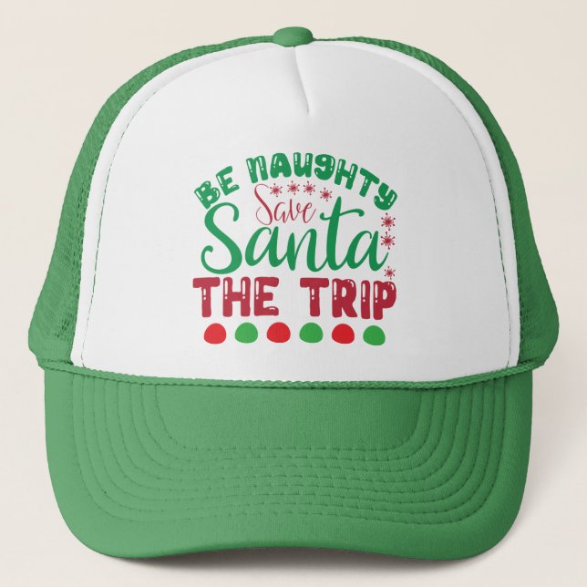 Seien Sie unheimlich Gerettet Santa The Trip-81634 Truckerkappe (Vorderseite)
