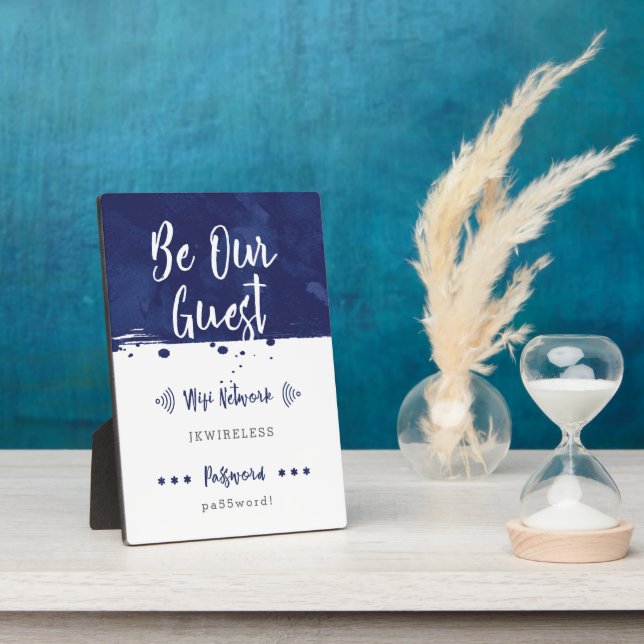 Seien Sie unser Gast - Wifi Network Plaque Fotoplatte (Seite)