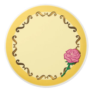 Seien Sie unser Gast Yellow & Pink Rose Princess S Keramikknauf