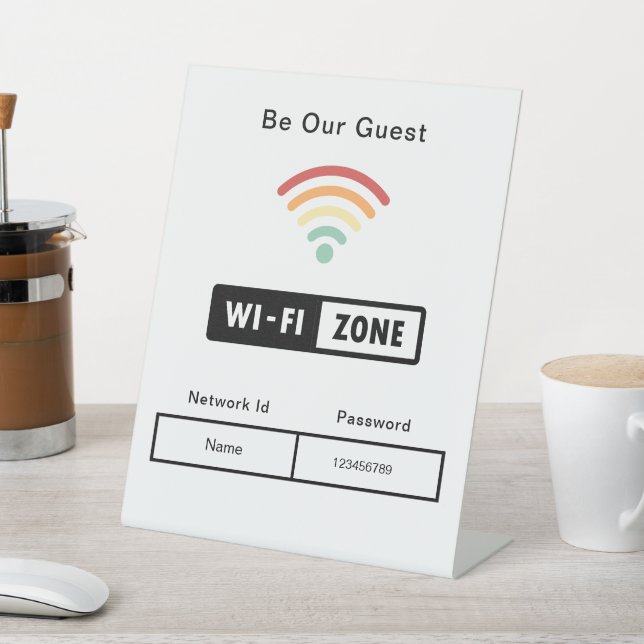 Seien Sie unser Gästebuch WIFI-Informationskennwor Sockelschild (In SItu)