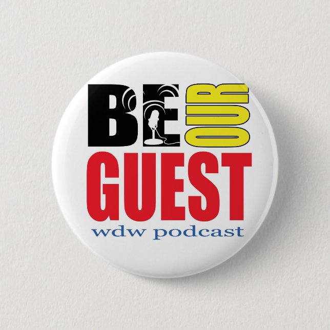 Seien Sie unser Gastpodcast-Knopf! Button (Vorderseite)