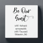 Seien Sie unser WIFI-Informationskennwort Wedding Fotoplatte<br><div class="desc">Dieses Design entstand durch digitale Kunst und kann in dem Bereich personalisiert sein, der durch das Ändern des Fotos und/oder Textes zur Verfügung gestellt wird. Oder Sie können es anpassen, indem Sie den Mausklick auswählen, um weitere Optionen anzupassen, um die Farbe des Hintergrunds zu löschen oder zu ändern, Text hinzuzufügen,...</div>