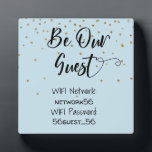 Seien Sie unser WIFI-Informationskennwort Wedding Fotoplatte<br><div class="desc">Dieses Design entstand durch digitale Kunst und kann in dem Bereich personalisiert sein, der durch das Ändern des Fotos und/oder Textes zur Verfügung gestellt wird. Oder Sie können es anpassen, indem Sie den Mausklick auswählen, um weitere Optionen anzupassen, um die Farbe des Hintergrunds zu löschen oder zu ändern, Text hinzuzufügen,...</div>
