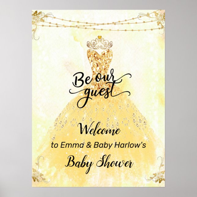 Seien Sie unsere Gäste Princess Baby Dusche Begrüß Poster (Vorne)