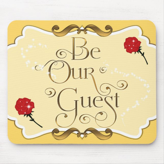 SEIEN SIE UNSERE GÄSTE Yellow Rote Rosen Mouse Pad Mousepad (Vorne)