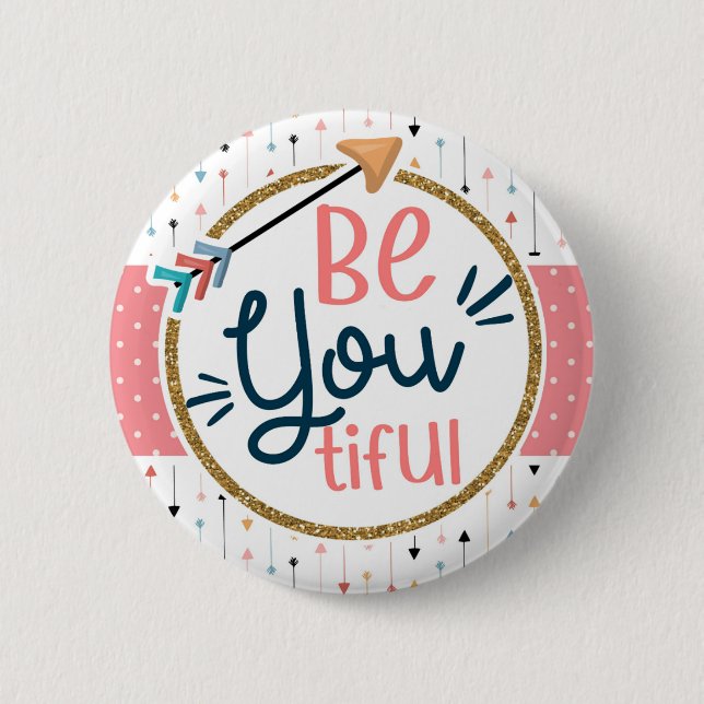 Seien Sie vorsichtig Boho Chic Inspiration Button (Vorderseite)