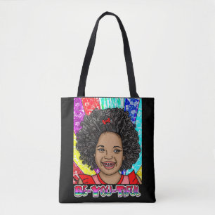 Seien Sie vorsichtig   FarbMädchen   Pop Art Tasche