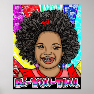Seien Sie vorsichtig   Happy Girl of Color Laughin Poster