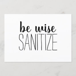 Seien Sie vorsichtig ... Sanitize,karte Einladung