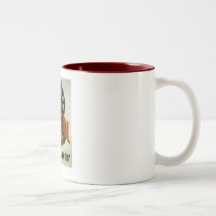 Seien Sie vorsichtige nahe Maschinerie - Zweifarbige Tasse