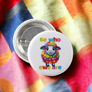 Seien Sie, wer ewe ist Rainbow Sheep Button