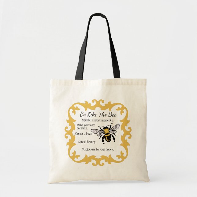 Seien Sie wie die Bienen-Tasche Tragetasche (Vorne)