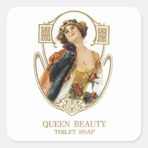 Seife für Queen Beauty Quadratischer Aufkleber