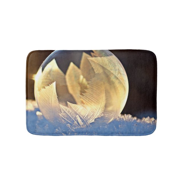 Seifenblase auf Schnee Badematte (Vorderseite)