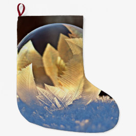 Seifenblase auf Schnee Großer Weihnachtsstrumpf