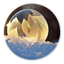 Seifenblase auf Schnee Keramikknauf