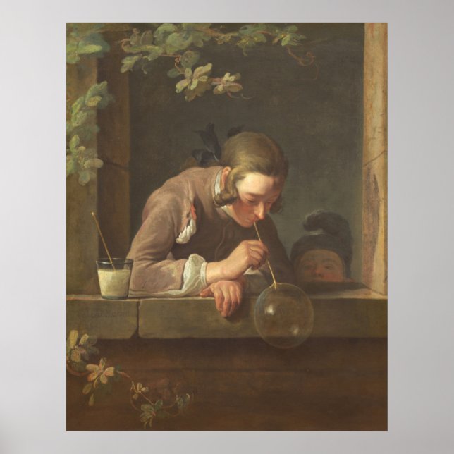 Seifenblasen - Jean-Siméon Chardin Kunst Poster (Vorne)