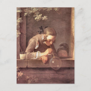 Seifenblasen von Jean Baptiste Chardin Postkarte