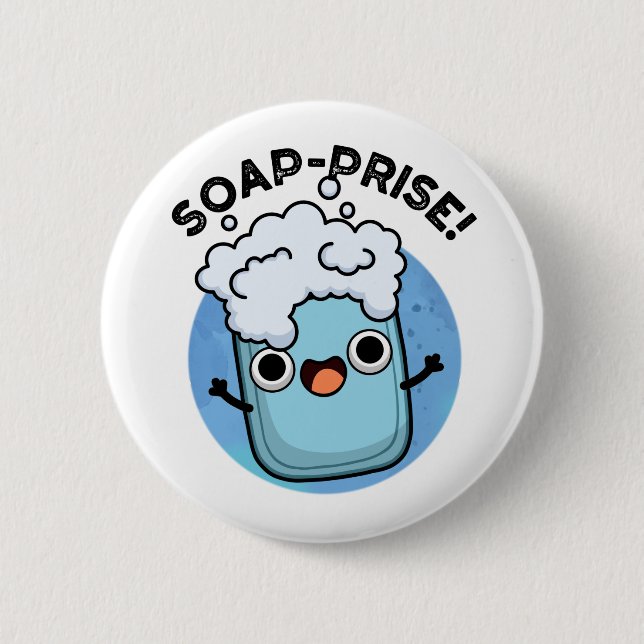 Seifenpreis Funny Surprised Soap Pun Button (Vorderseite)