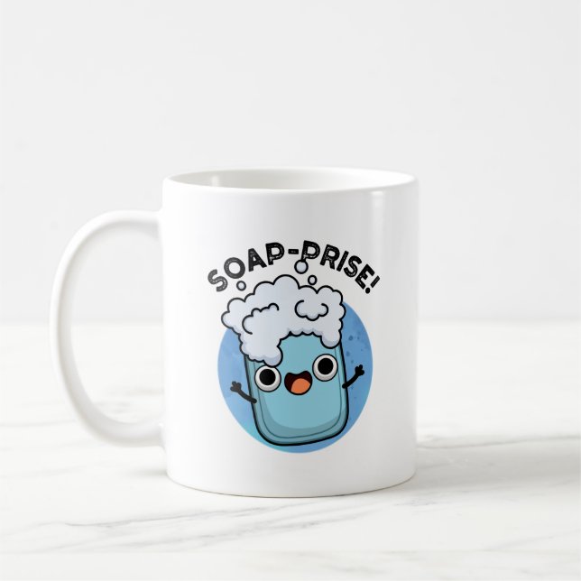 Seifenpreis Funny Surprised Soap Pun Kaffeetasse (Links)
