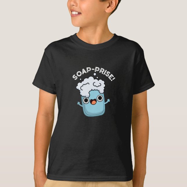 Seifenpreis Funny Überraschte Seife Pun Dark BG T-Shirt (Vorderseite)