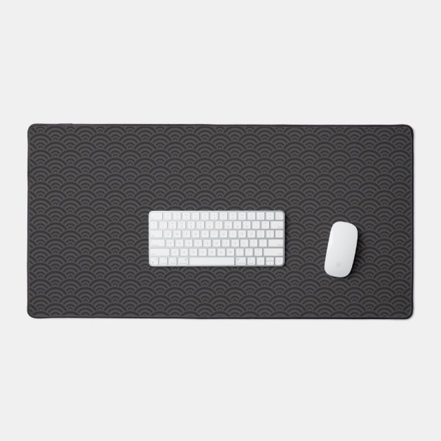 Seigaiha Black | Desk Mat Schreibtischunterlage (Tastatur & Maus)