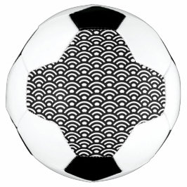 Seigaiha, Waves, Japanese, Black and White Fußball