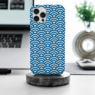 Seigaiha, Wellen, Japanisch, Blau und Weiß iPhone 15 Pro Max Hülle