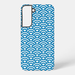 Seigaiha, Wellen, Japanisch, Blau und Weiß Samsung Galaxy Hülle