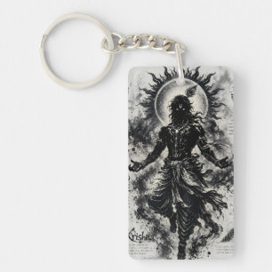 Seigneur divin Krishna Silhouette sombre Art grung