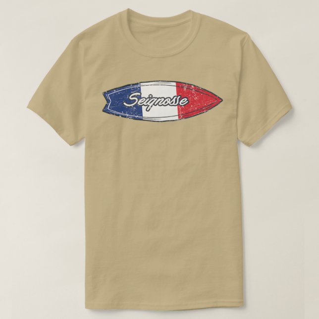 Seignosse Frankreich Flag Surfboard T-Shirt (Design vorne)
