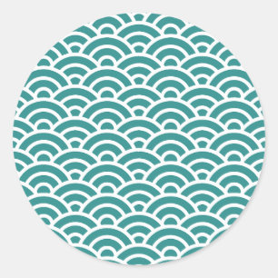 SEIHEKI 168 Seigaiha Waves - Energetic Ver. Runder Aufkleber