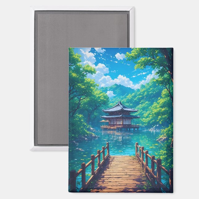 (Seijaku no Kohan) -  Lakeside Serenity Magnet (Vorderseite/Rückseite)