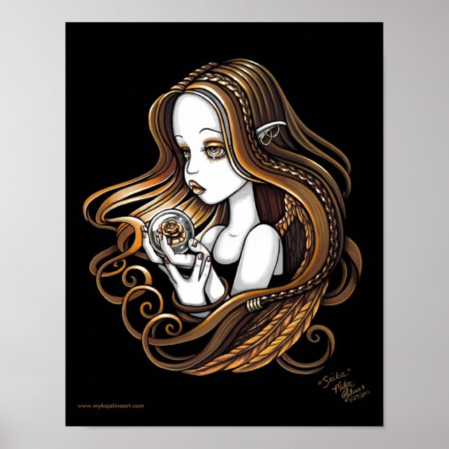 "Seika" Amber Rose Crystal Ball Angel Poster (Vorne)