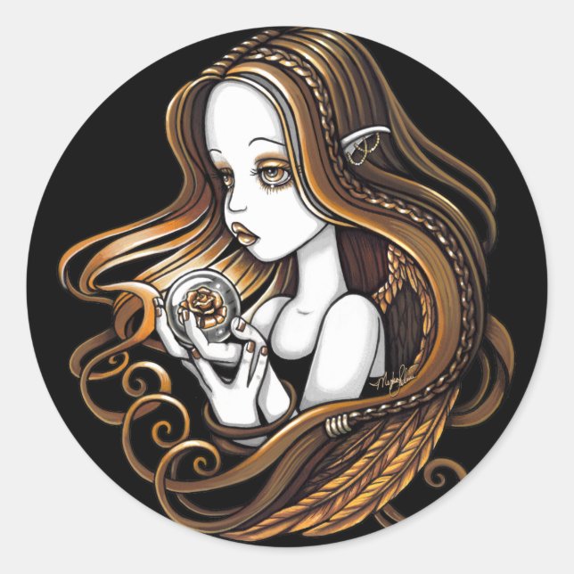 "Seika" Amber Rose Kristallball Angel Stickers (Vorderseite)