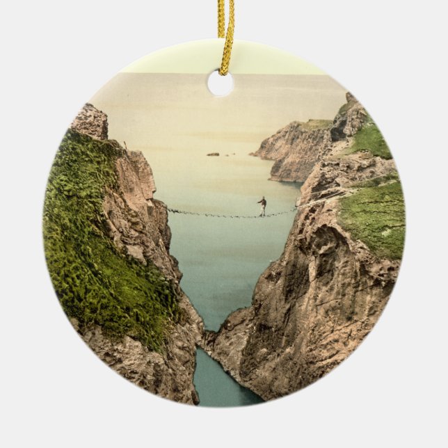 Seil-Brücke, Carrick-a-Rede, Landkreis Antrim Keramikornament (Vorne)