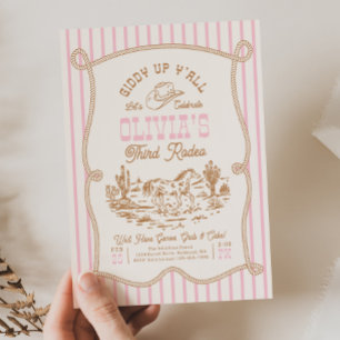 Seil Cowgirl Geburtstagseinladung Einladung