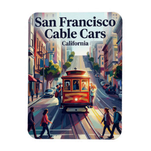 Seilbahn auf der Powell Street Kalifornien Magnet