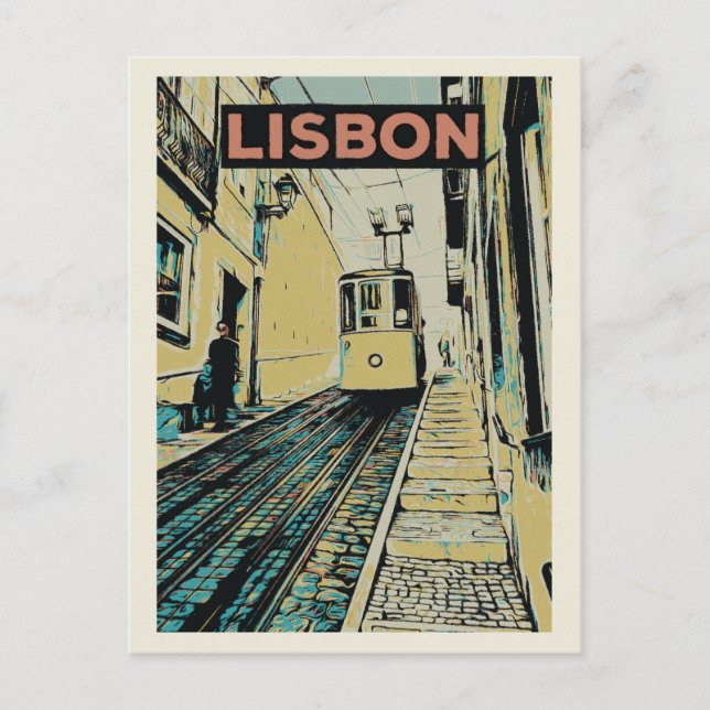 Seilbahn Lavra in Lissabon Postkarte (Vorderseite)