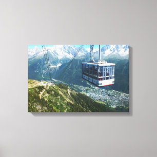 Seilbahn über Chamonix, Frankreich Leinwanddruck