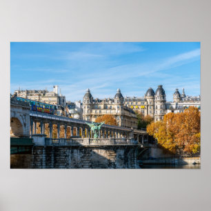 Seilbahn über die Pont de Bir-Hakeim - Paris, Fran Poster