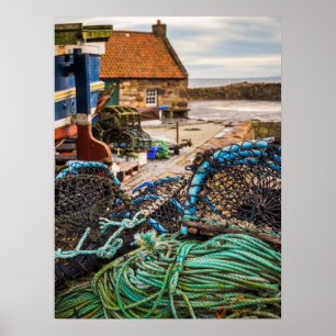 Seile und Hummer-Töpfe   Pittenweem, Schottland Poster