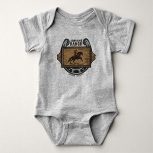 Seilender Cowboy NAME HINZUFÜGEN Western Family Pf Baby Strampler
