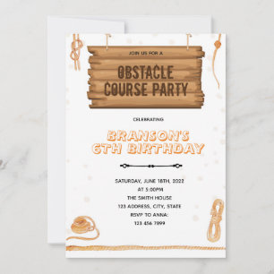 Seilhindernisparcours-Party-Thema Einladung