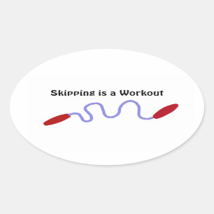 Seilspringen ist ein Workout Ovaler Aufkleber