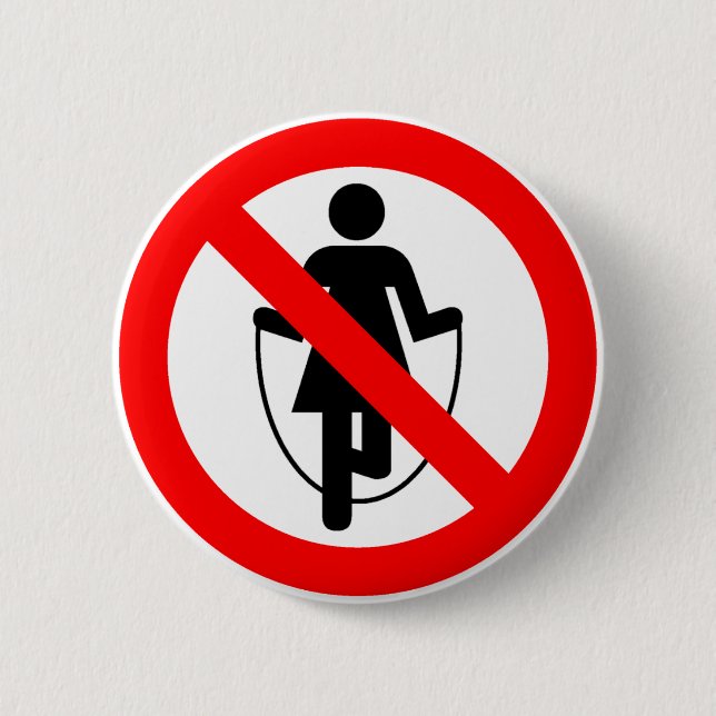 Seilspringen verbotenes Landstraßen-Zeichen Button (Vorderseite)